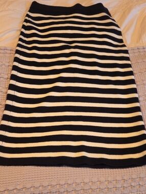 Zara Black & White Striped Pencil Skirt